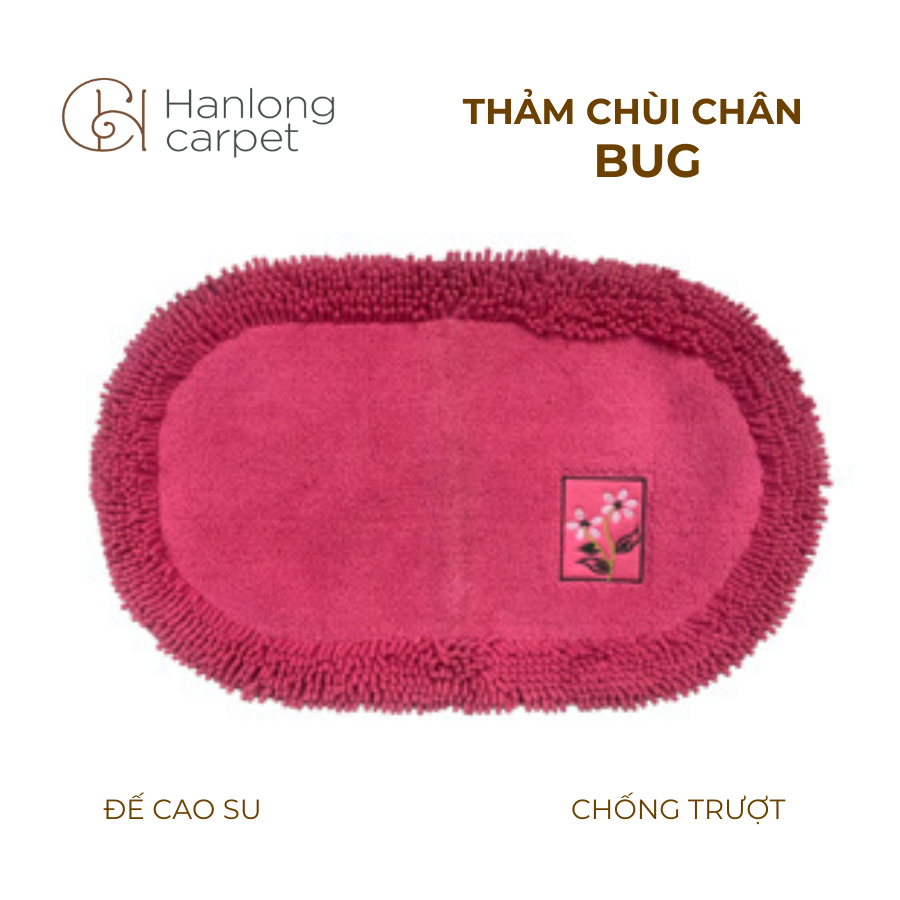 Thảm chùi chân Bug siêu thấm, siêu mềm mượt, chống trơn trượt hồng