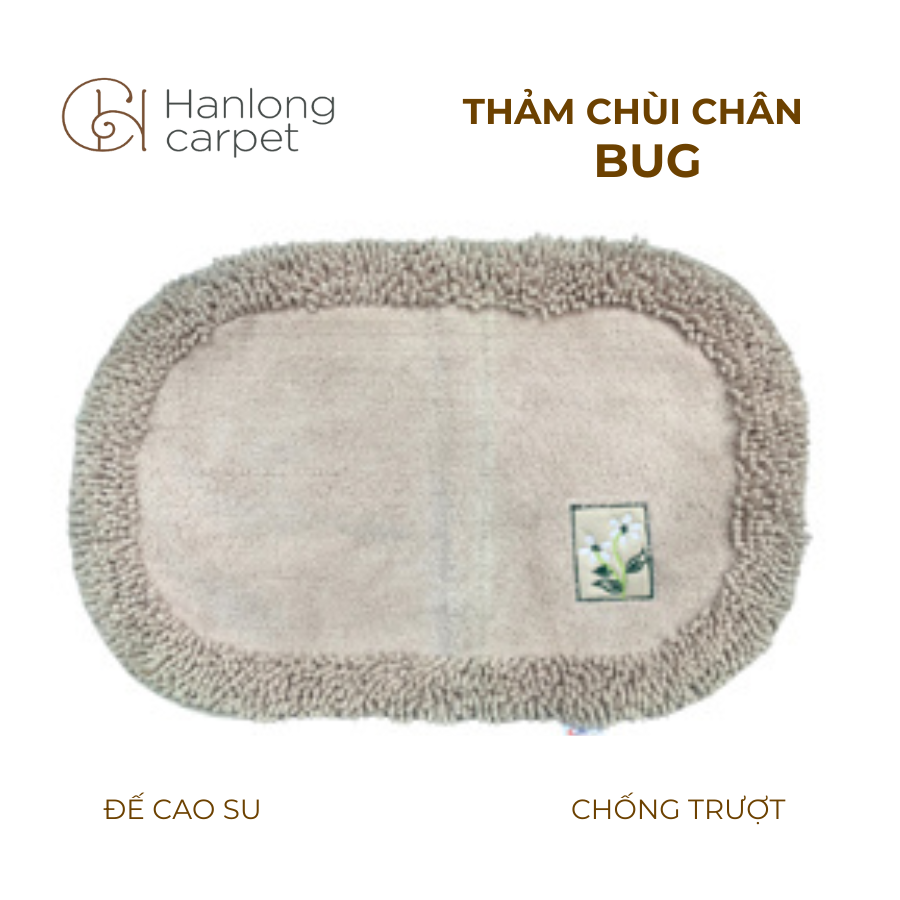 Thảm chùi chân Bug siêu thấm, siêu mềm mượt, chống trơn trượt kem
