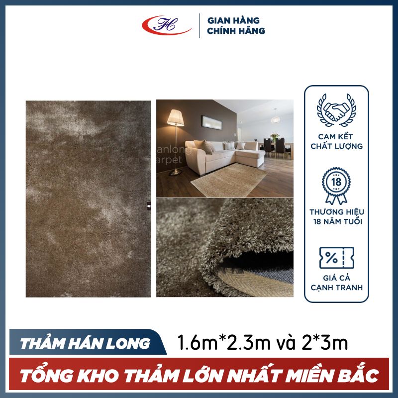Thảm Trải Sàn Lông Dài 3G Cao Cấp Size 1.6*2.3m và 2*3m